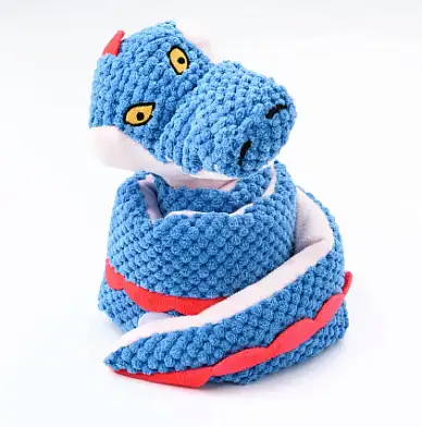 Mr.Kranch игрушка для собак "Змейка" с карманами под лакомство, синяя