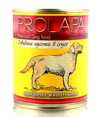 Prolapa Premium консервы для собак говядина кусочки в соусе