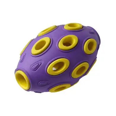 Homepet SILVER SERIES игрушка для собак мяч регби фиолетово-желтый каучук