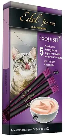 Купить edel cat Лакомства для кошек крем-суп, сливочный йогурт с индейкой